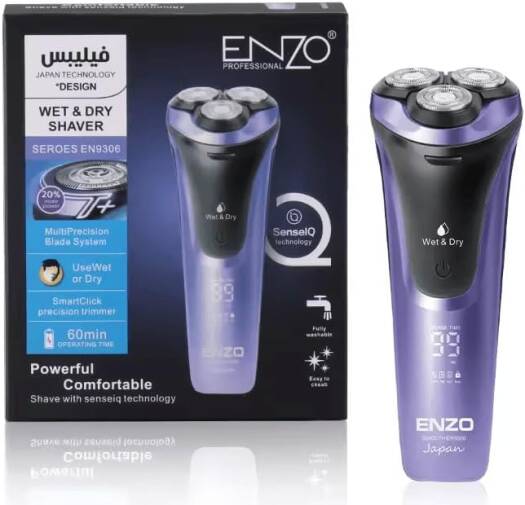 ماشین اصلاح سه تیغ انزو مدل en-9306 پک اصلی